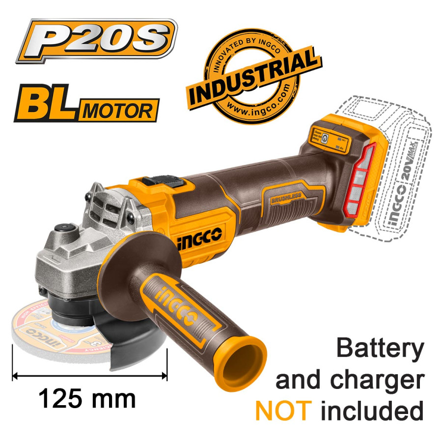 Γωνιακός Τροχός Μπαταρίας 125mm 20V Li-Ion SOLO