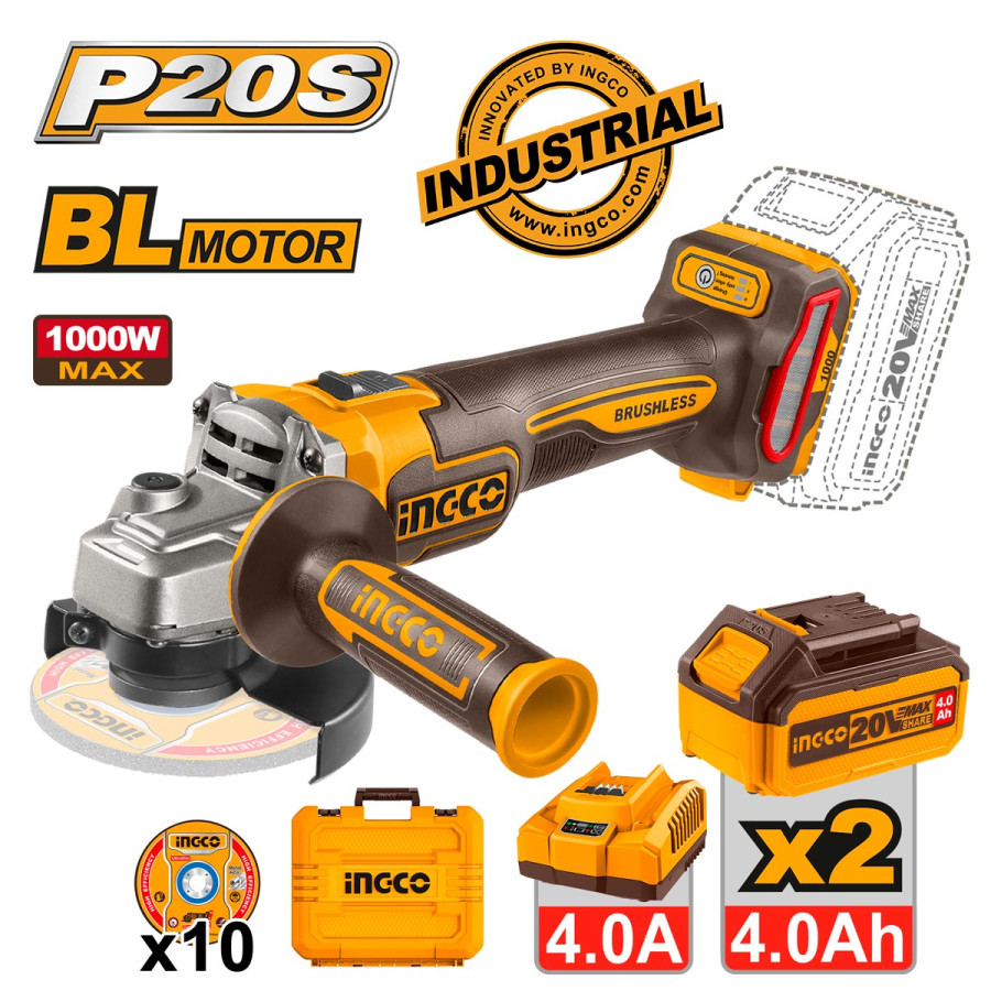Γωνιακός Τροχός Μπαταρίας 115mm 20V Li-Ion