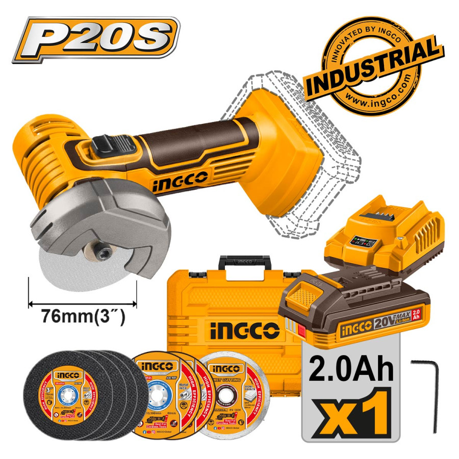 Μίνι Τροχός Κοπής Μπαταρίας 76mm 20V Li-Ion