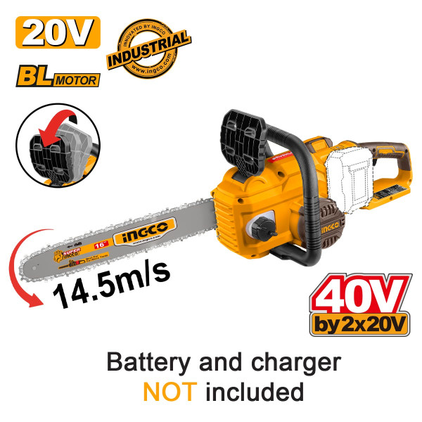 Αλυσοπρίονο Μπαταρίας 2x20V Li-Ion με 16