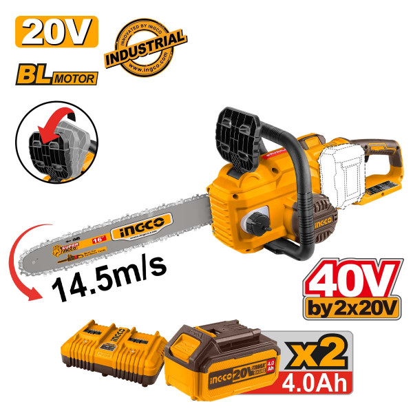 Αλυσοπρίονο Μπαταρίας 2x20V Li-Ion με 16