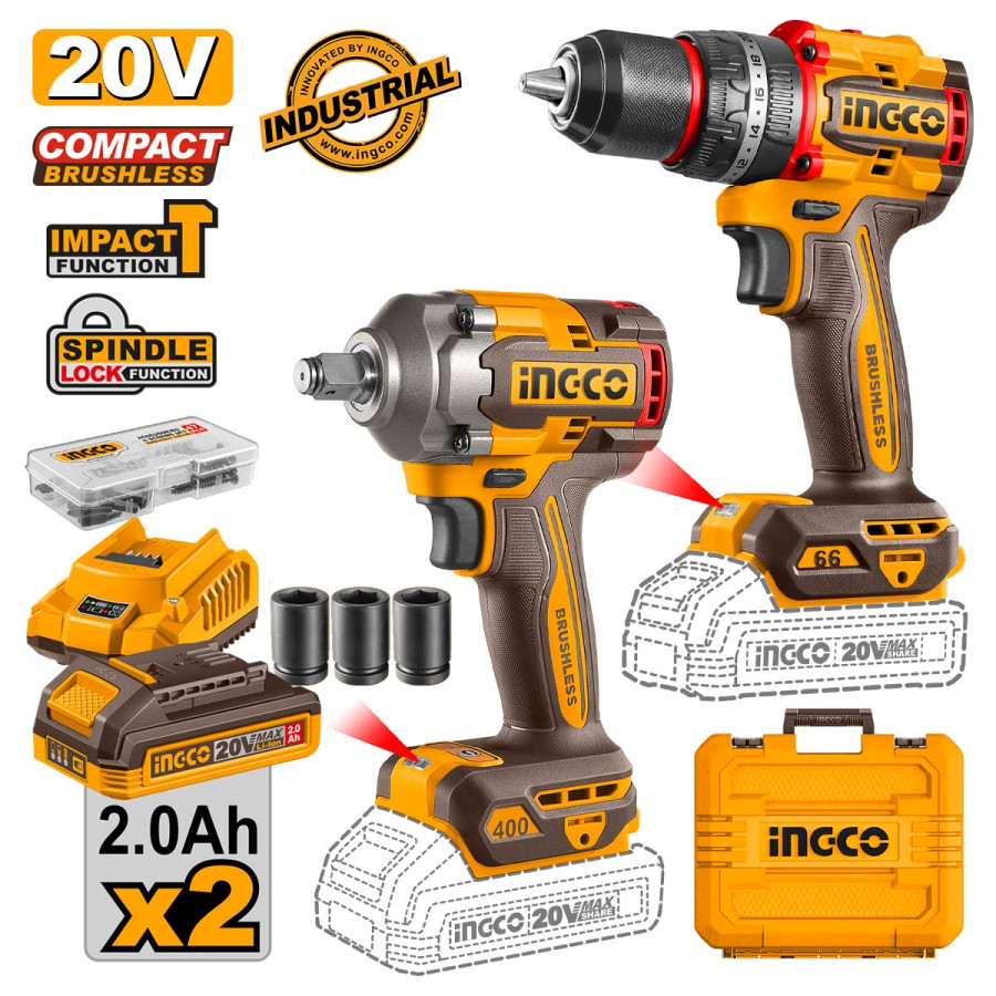 Εργαλεία Compact Μπαταρίας 20V Li-Ion Σετ 2 τεμ.