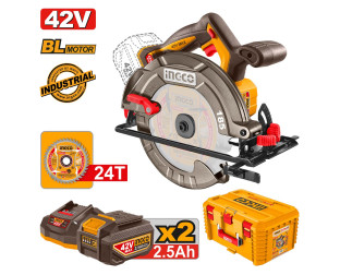Δισκοπρίονο Μπαταρίας 42V Li-Ion Φ 185mm +Εργαλειοθήκη Βαθιά 19