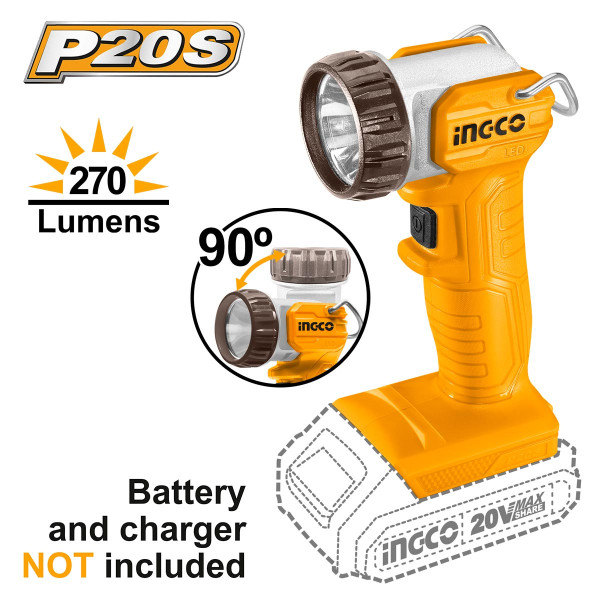 Φακός Προβολέας Μπαταρίας 20V Li-Ion SOLO 270 lumens