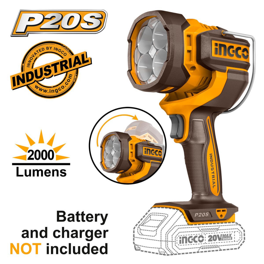 Προβολέας Εργασίας 20V Li-Ion SOLO 800-1400-2000 lumens