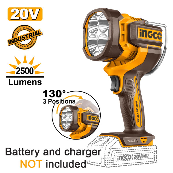 Προβολέας Εργασίας 20V Li-Ion SOLO 800-1400-2500 lumens