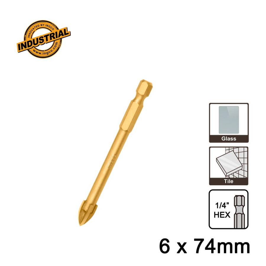 Τρυπάνι Πλακιδίων Γυαλιού 6x74mm