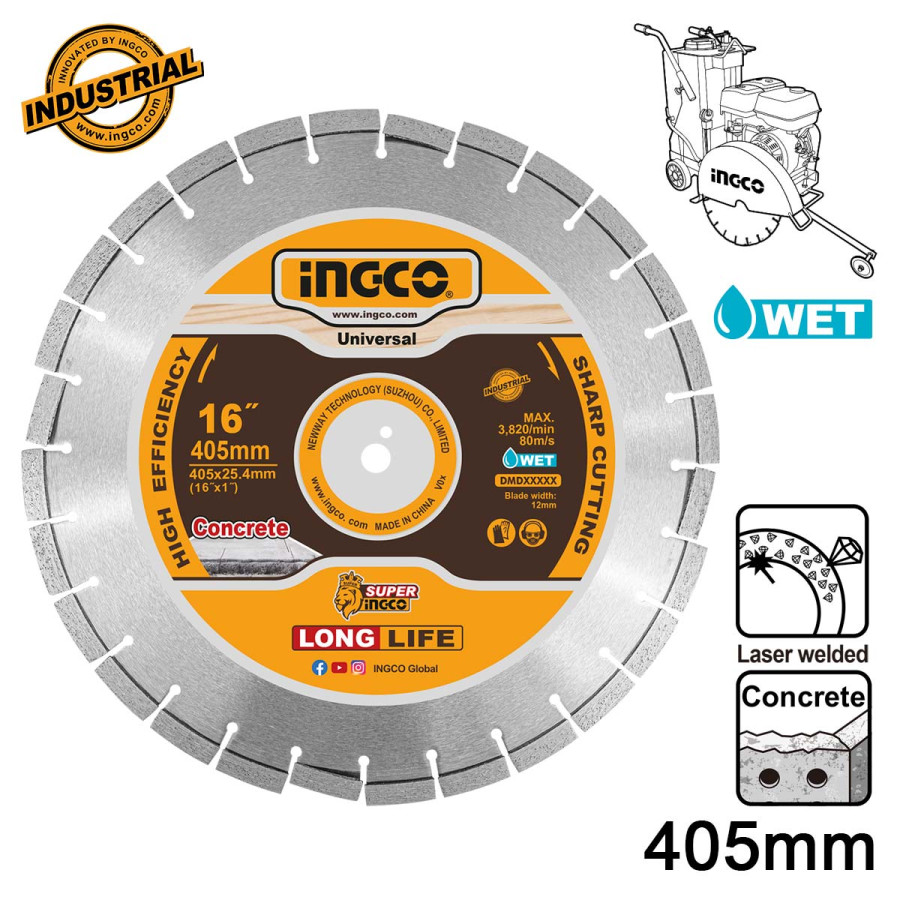 Διαμαντόδισκος Μπετού Φ405x25.4x12mm