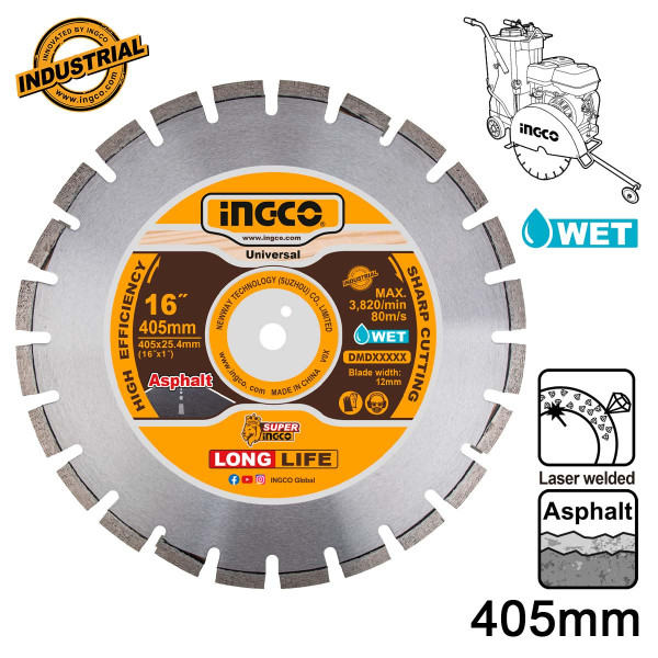 Διαμαντόδισκος Ασφάλτου Φ405x25.4x12mm