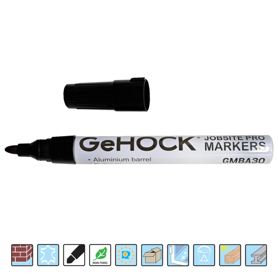 Μαρκαδόρος Alu Ανεξίτηλος Μαύρος GeHOCK