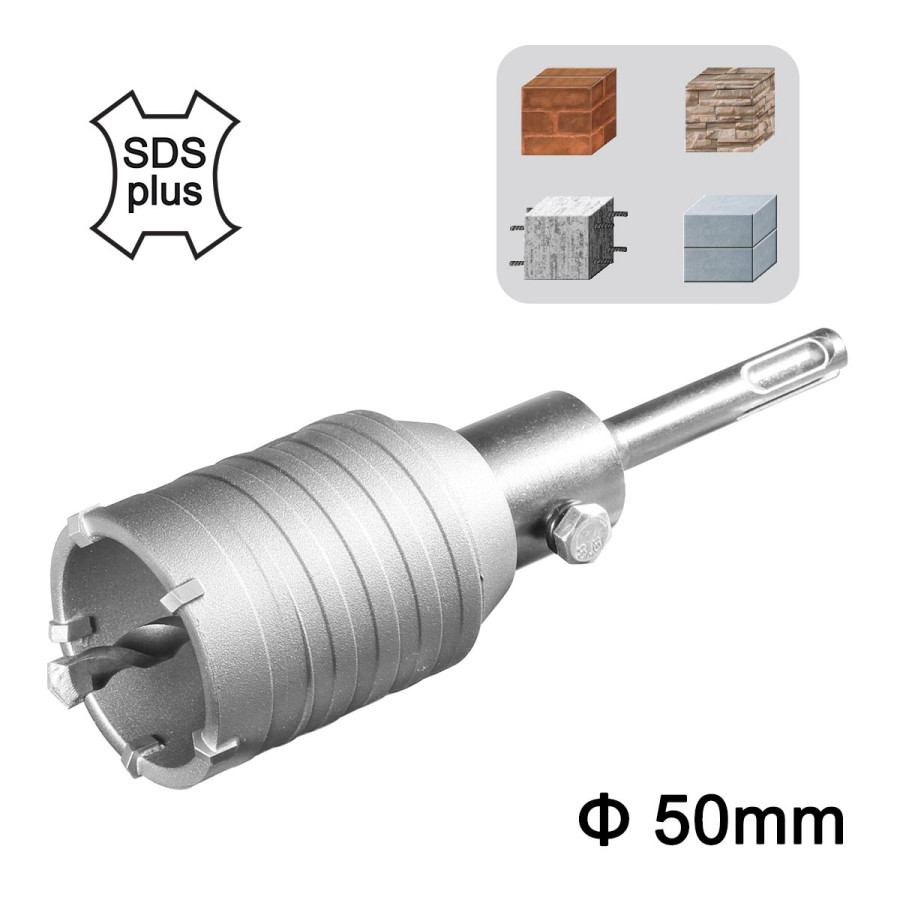 Ποτηροκορώνα Μπετού-Τούβλου SDS plus 50mm